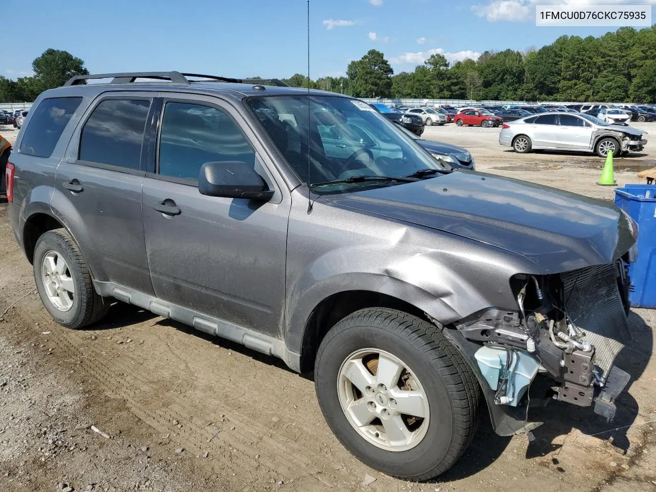 2012 Ford Escape Xlt VIN: 1FMCU0D76CKC75935 Lot: 70853384