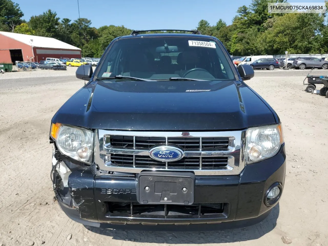 2012 Ford Escape Xlt VIN: 1FMCU9D75CKA69834 Lot: 71358504