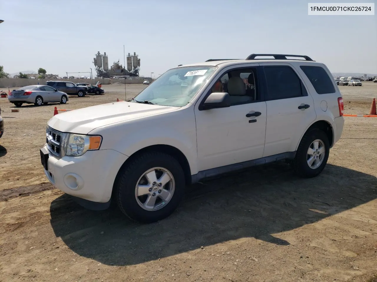 2012 Ford Escape Xlt VIN: 1FMCU0D71CKC26724 Lot: 71639114