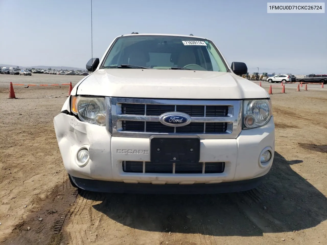 2012 Ford Escape Xlt VIN: 1FMCU0D71CKC26724 Lot: 71639114