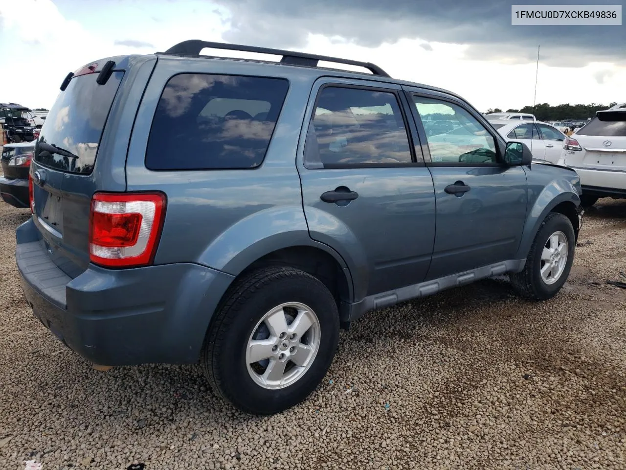 2012 Ford Escape Xlt VIN: 1FMCU0D7XCKB49836 Lot: 71830434