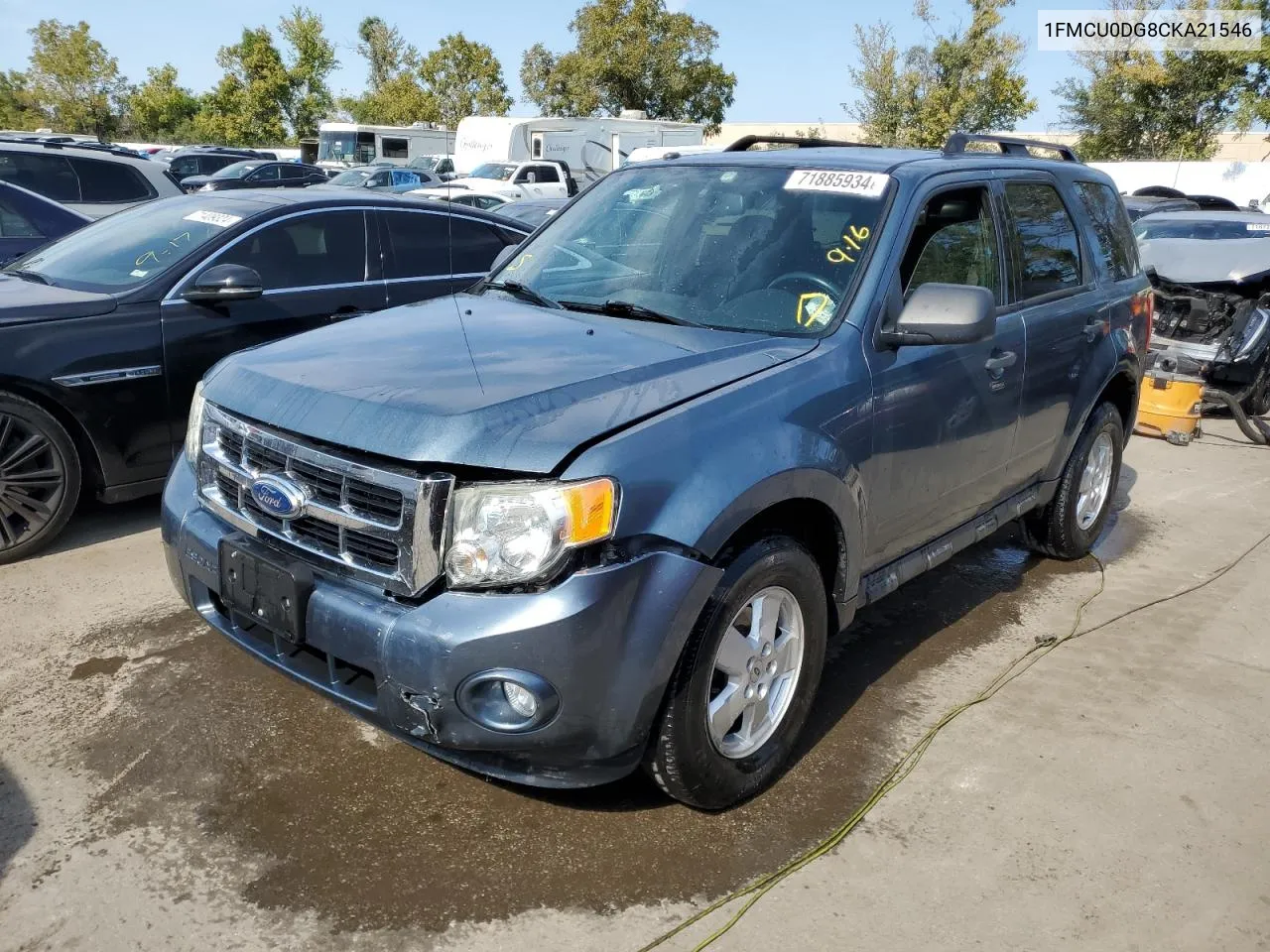 2012 Ford Escape Xlt VIN: 1FMCU0DG8CKA21546 Lot: 71885934