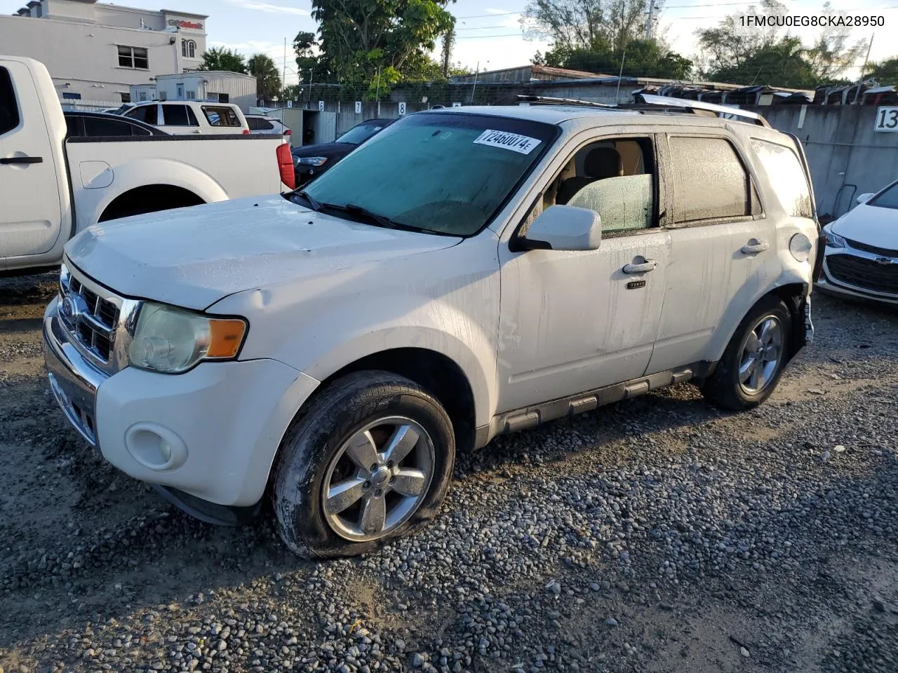 2012 Ford Escape Limited VIN: 1FMCU0EG8CKA28950 Lot: 72460074