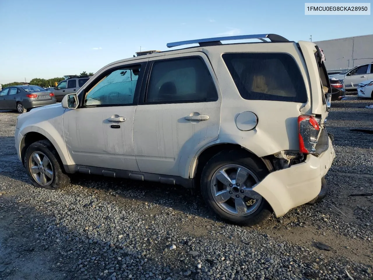 2012 Ford Escape Limited VIN: 1FMCU0EG8CKA28950 Lot: 72460074