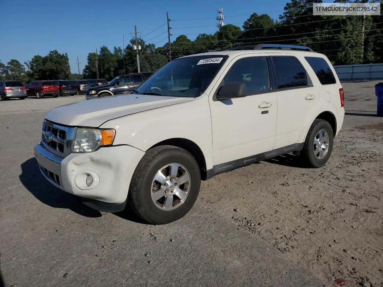 2012 Ford Escape Limited VIN: 1FMCU0E79CKC79542 Lot: 72805434