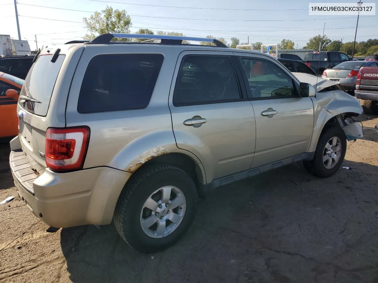 2012 Ford Escape Limited VIN: 1FMCU9EG3CKC33127 Lot: 74135054