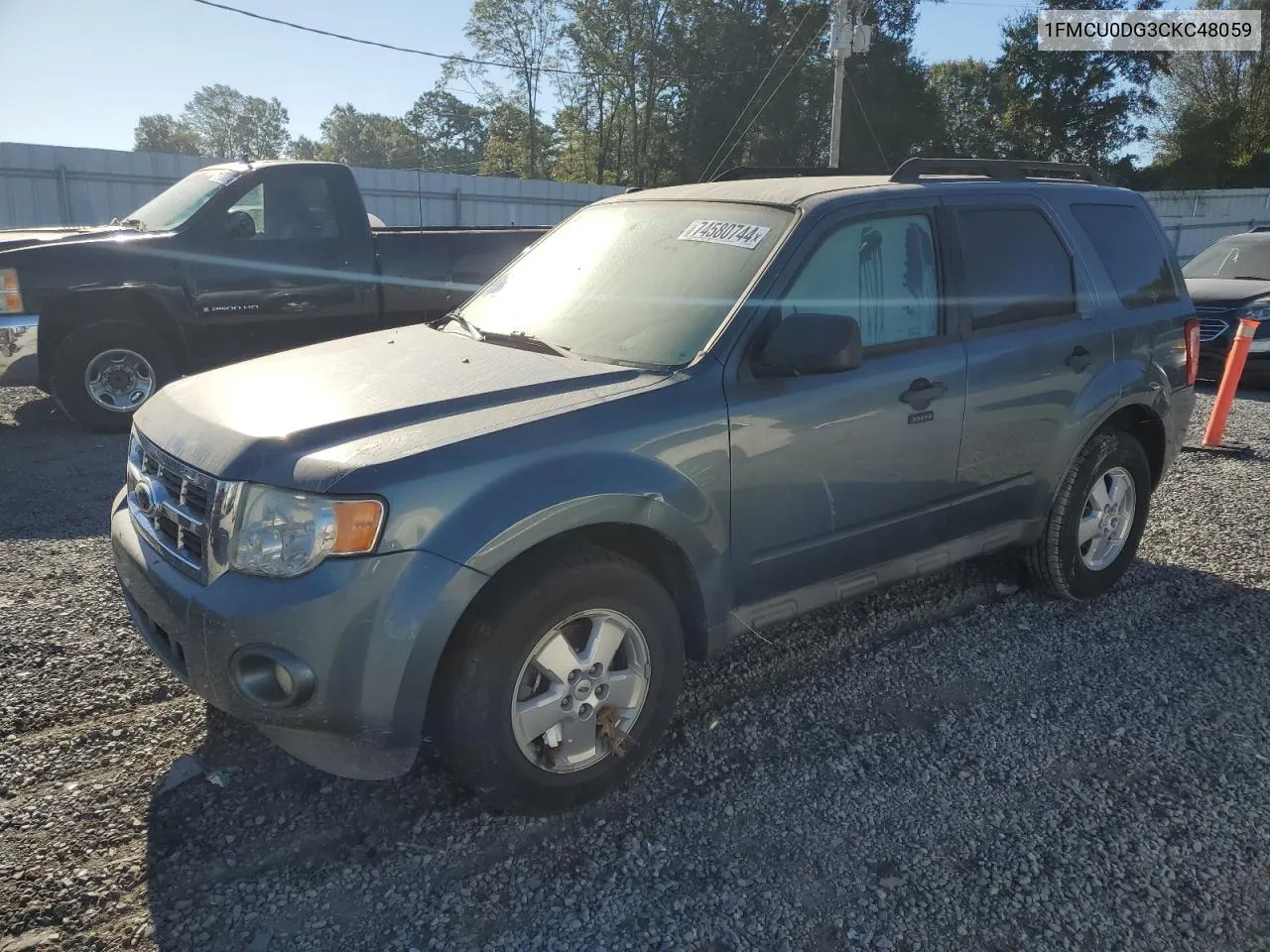 2012 Ford Escape Xlt VIN: 1FMCU0DG3CKC48059 Lot: 74580744