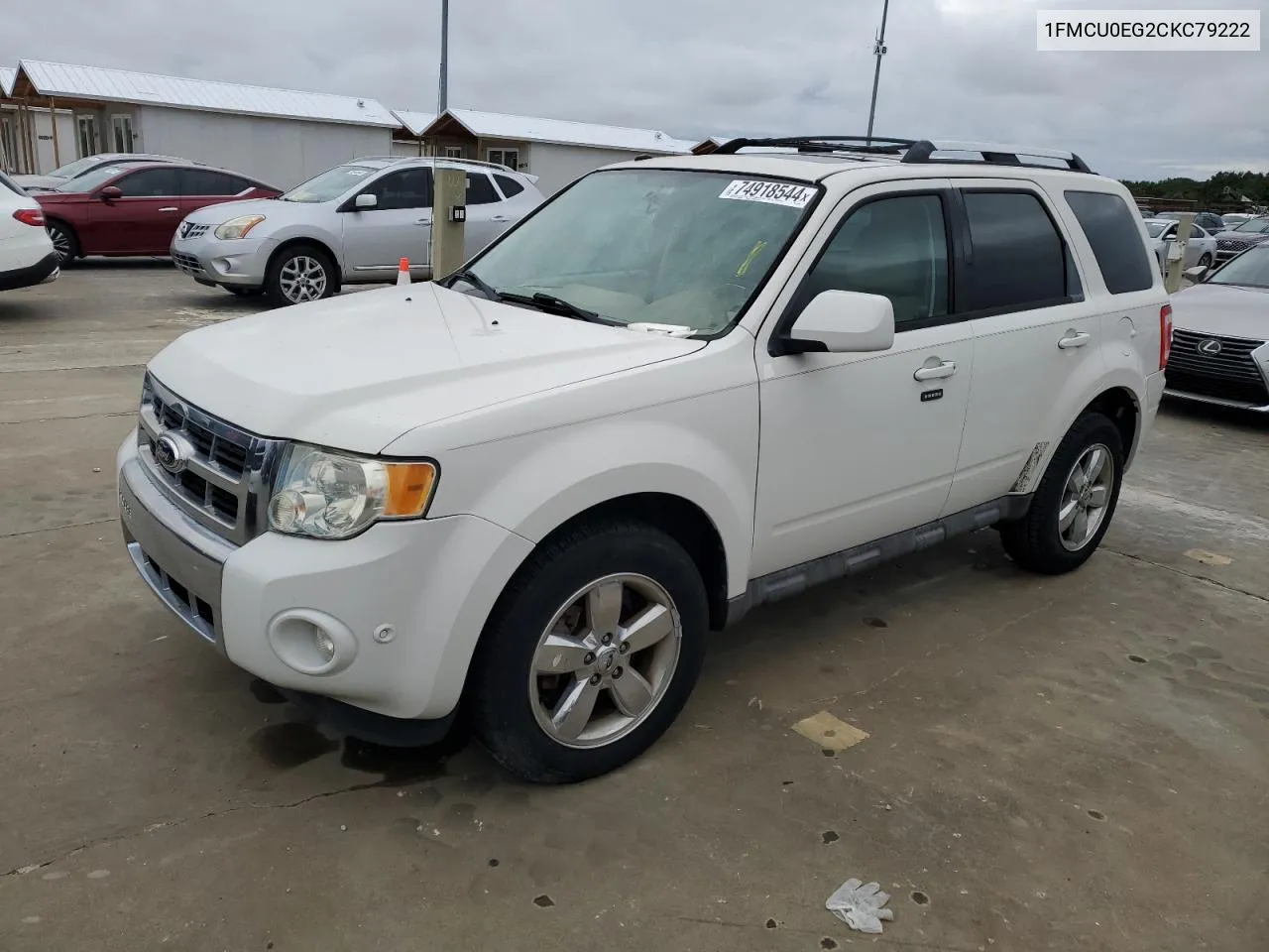 2012 Ford Escape Limited VIN: 1FMCU0EG2CKC79222 Lot: 74918544