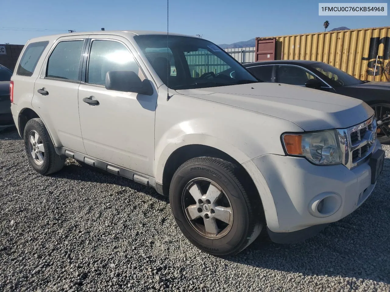 2012 Ford Escape Xls VIN: 1FMCU0C76CKB54968 Lot: 75063574