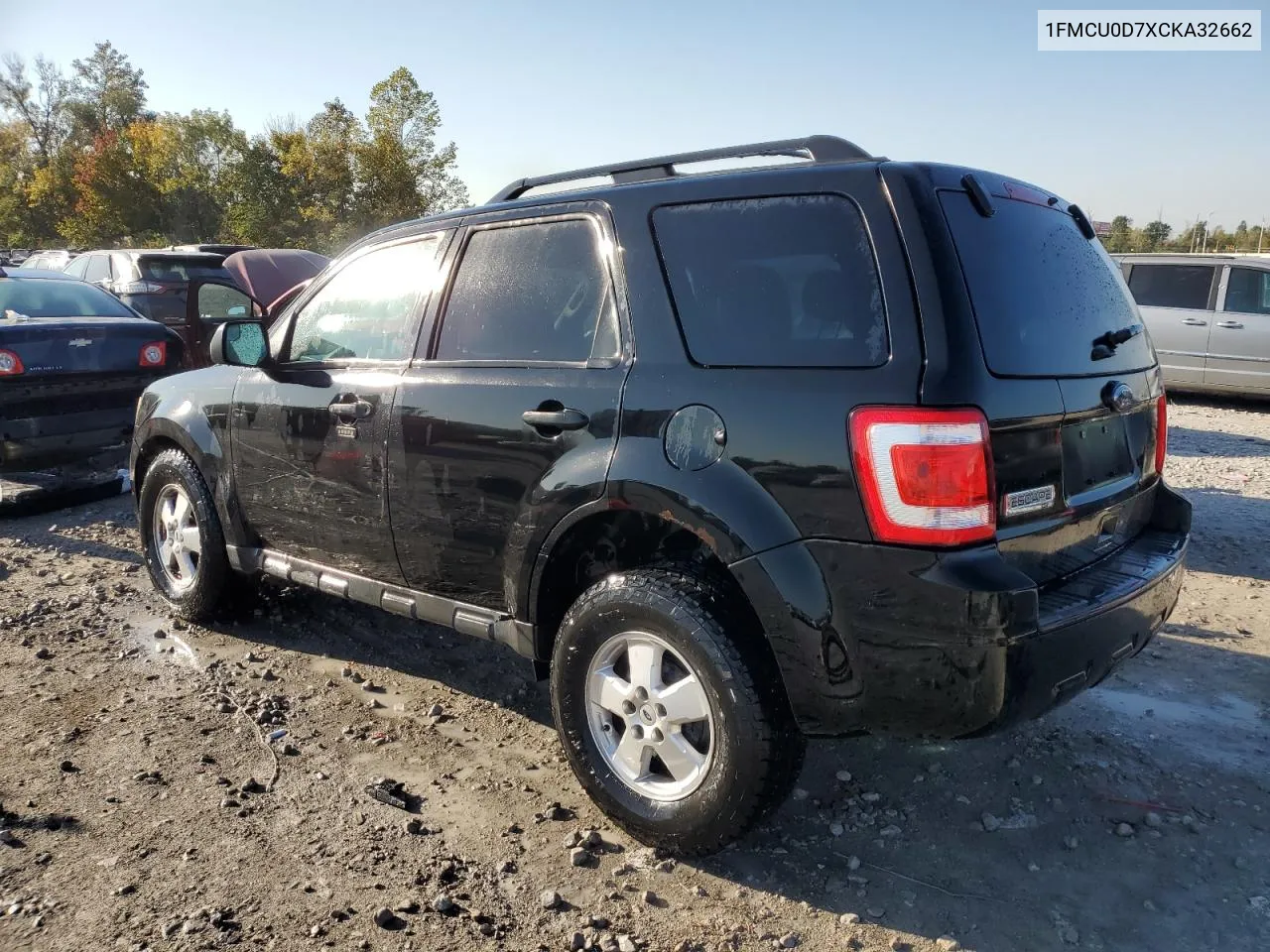 2012 Ford Escape Xlt VIN: 1FMCU0D7XCKA32662 Lot: 75219244