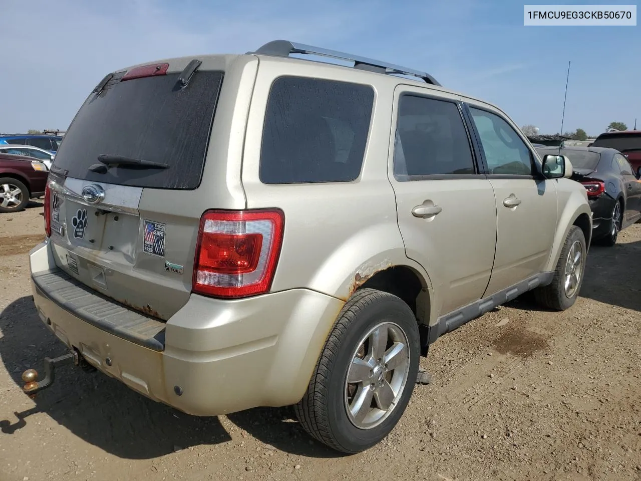 2012 Ford Escape Limited VIN: 1FMCU9EG3CKB50670 Lot: 75235044