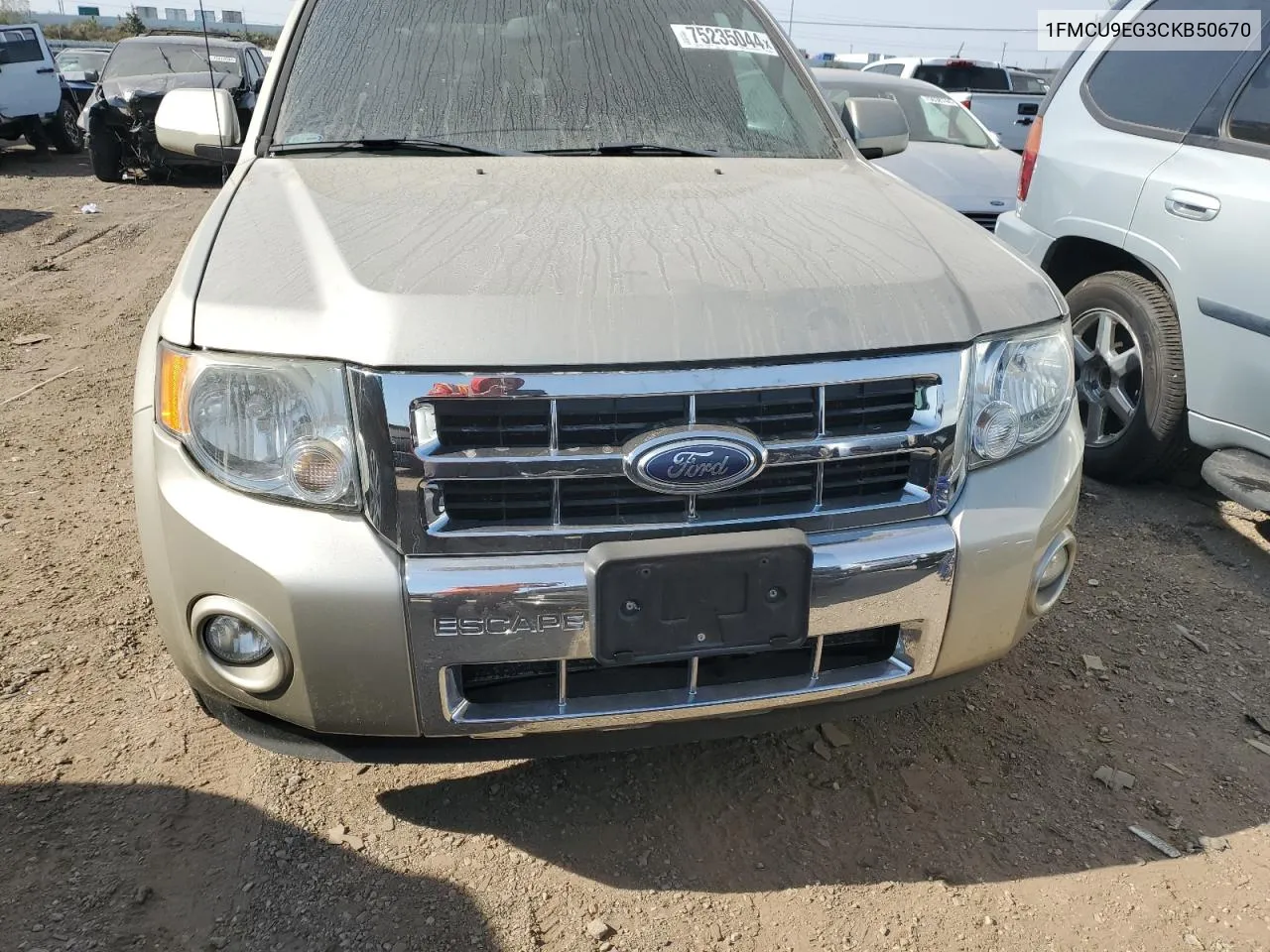 2012 Ford Escape Limited VIN: 1FMCU9EG3CKB50670 Lot: 75235044