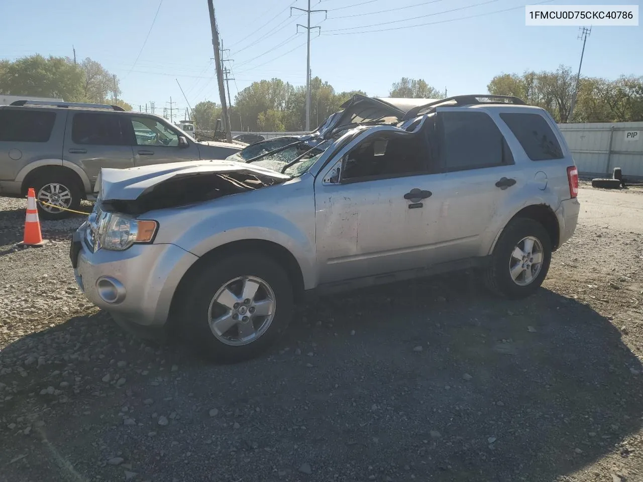 2012 Ford Escape Xlt VIN: 1FMCU0D75CKC40786 Lot: 75328174