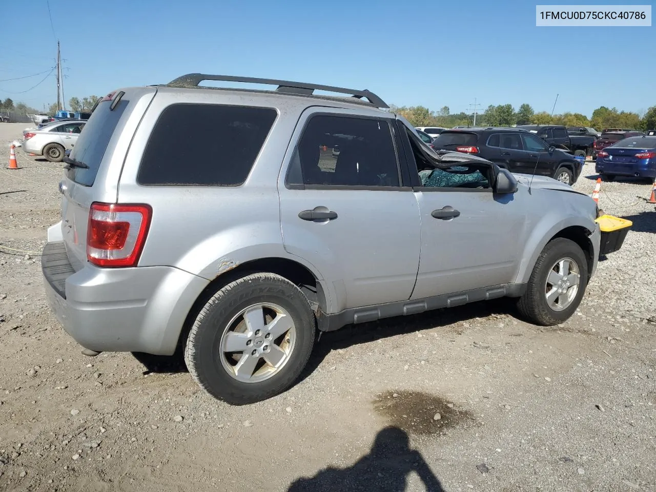 2012 Ford Escape Xlt VIN: 1FMCU0D75CKC40786 Lot: 75328174