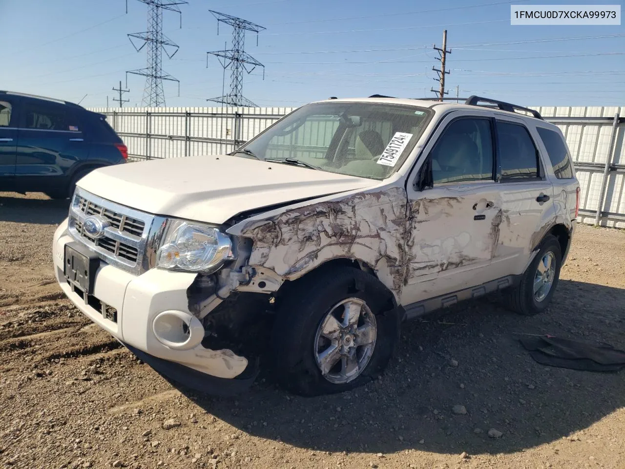 2012 Ford Escape Xlt VIN: 1FMCU0D7XCKA99973 Lot: 75491724