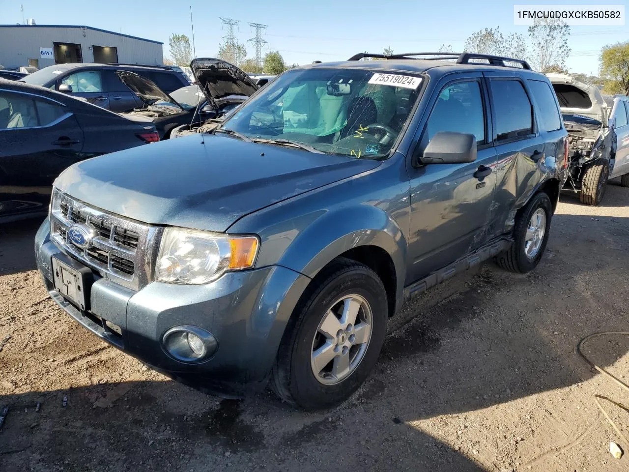 2012 Ford Escape Xlt VIN: 1FMCU0DGXCKB50582 Lot: 75519024