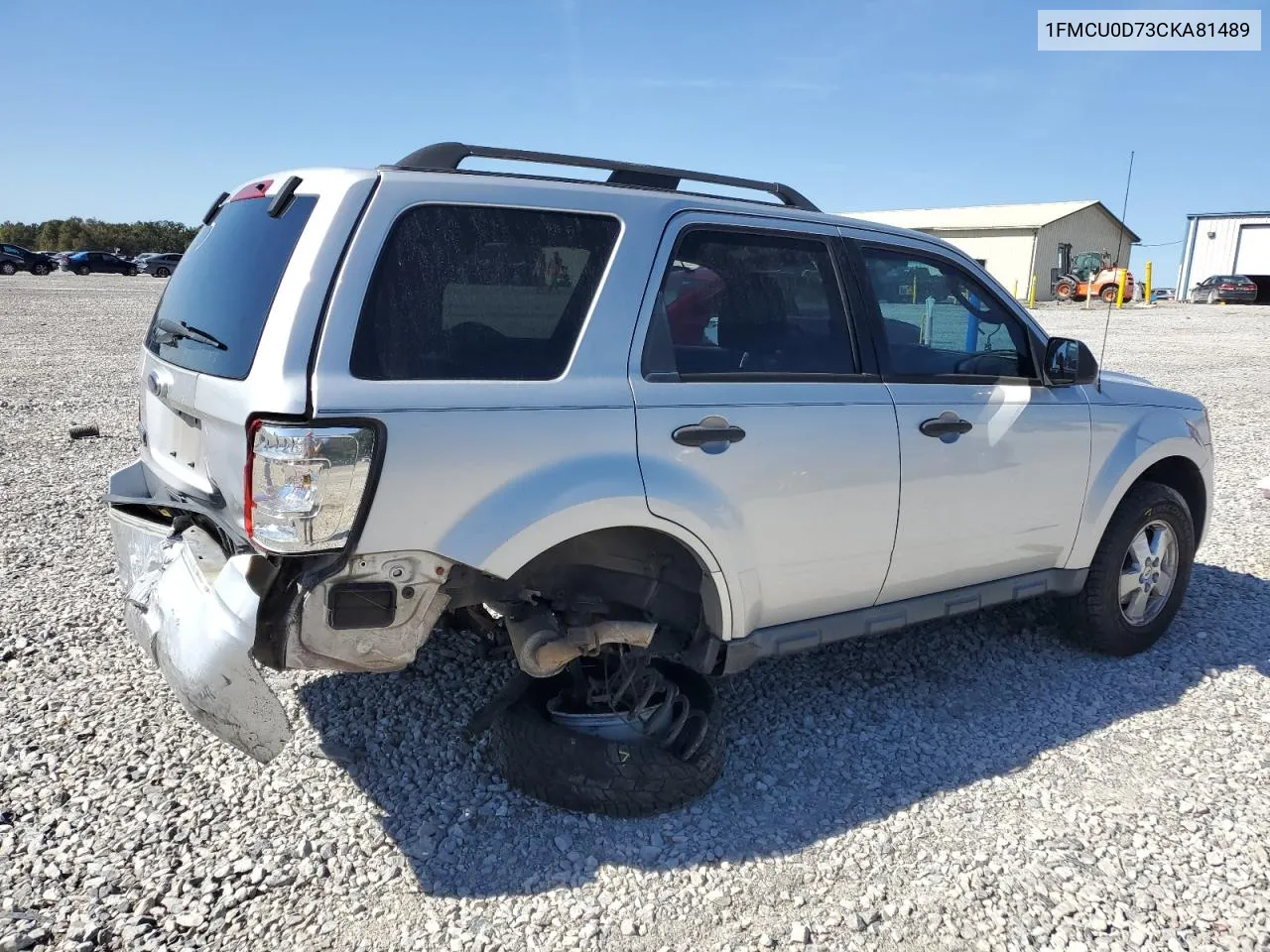 2012 Ford Escape Xlt VIN: 1FMCU0D73CKA81489 Lot: 75661734