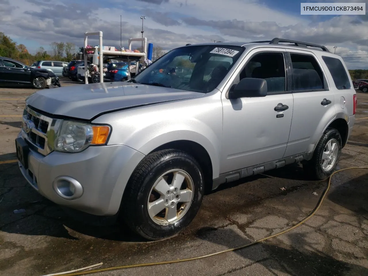 2012 Ford Escape Xlt VIN: 1FMCU9DG1CKB73494 Lot: 75817394