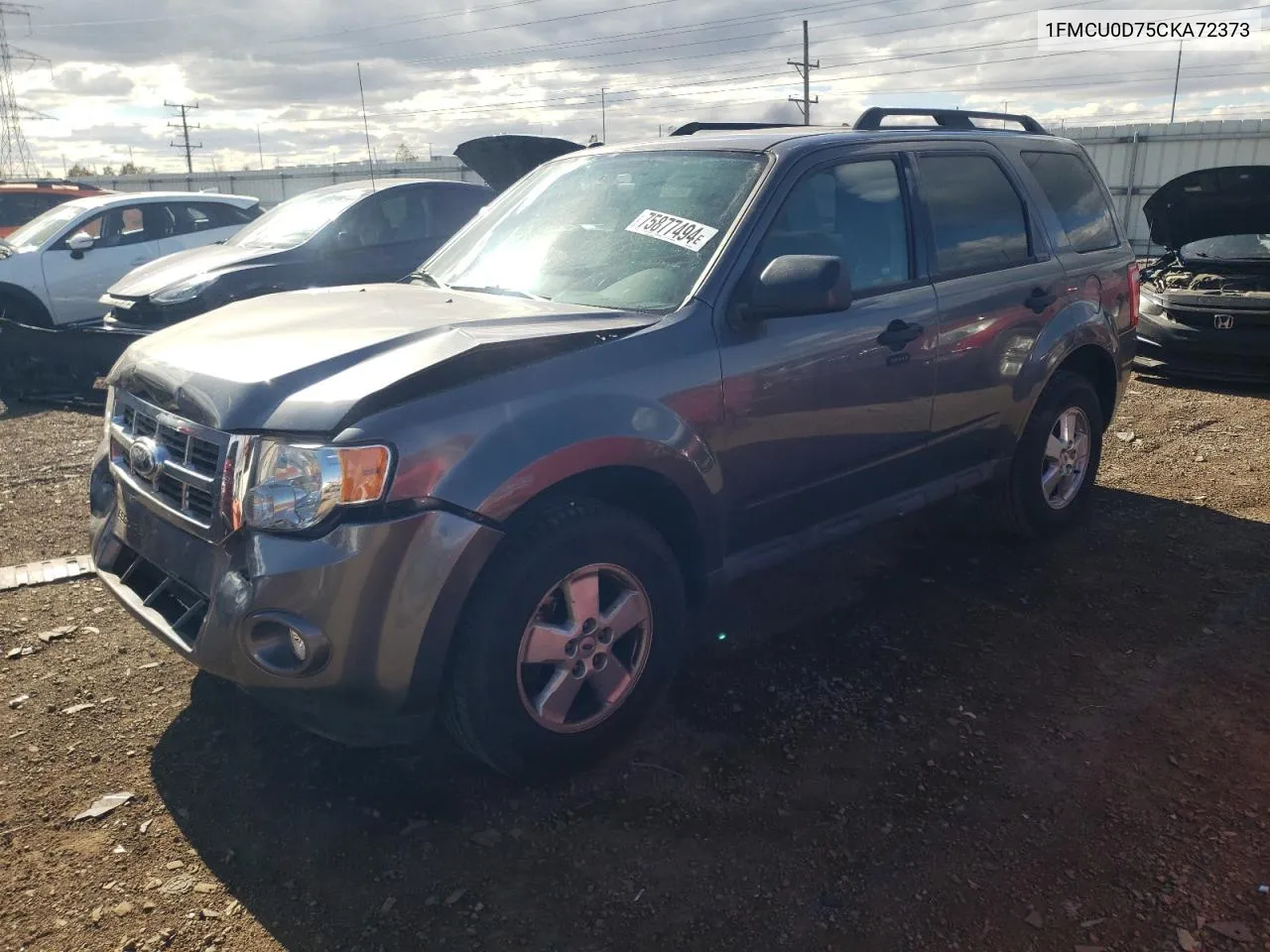 2012 Ford Escape Xlt VIN: 1FMCU0D75CKA72373 Lot: 75877494