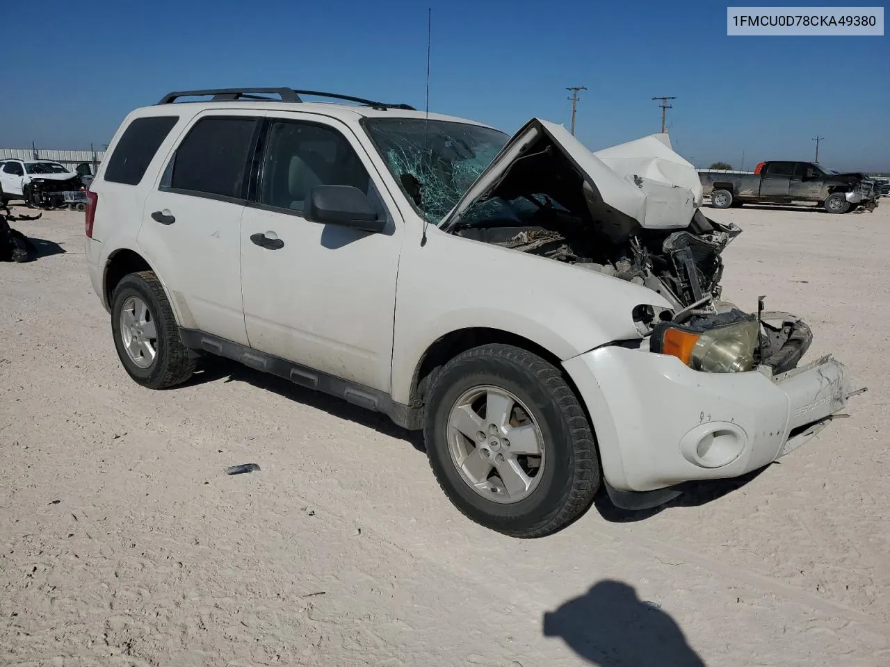 2012 Ford Escape Xlt VIN: 1FMCU0D78CKA49380 Lot: 76034384