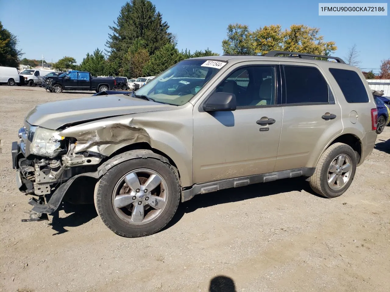 2012 Ford Escape Xlt VIN: 1FMCU9DG0CKA72186 Lot: 76311544