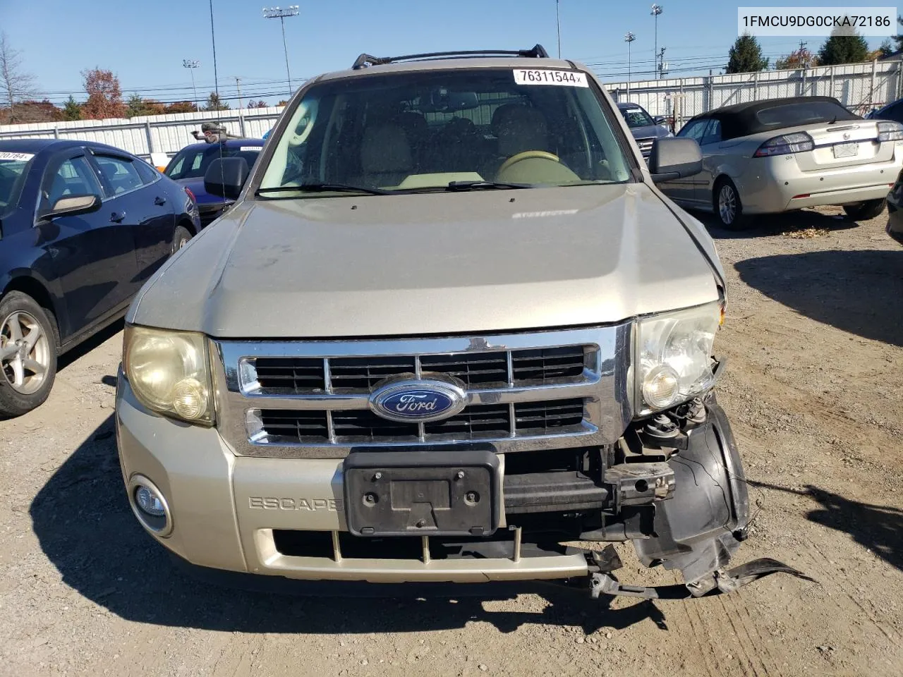 2012 Ford Escape Xlt VIN: 1FMCU9DG0CKA72186 Lot: 76311544