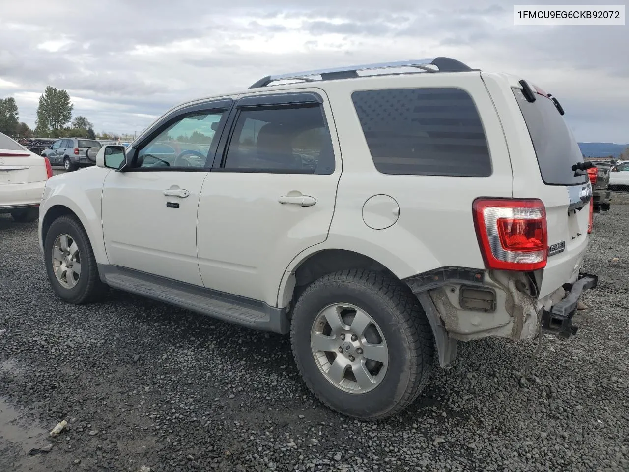 2012 Ford Escape Limited VIN: 1FMCU9EG6CKB92072 Lot: 76833134