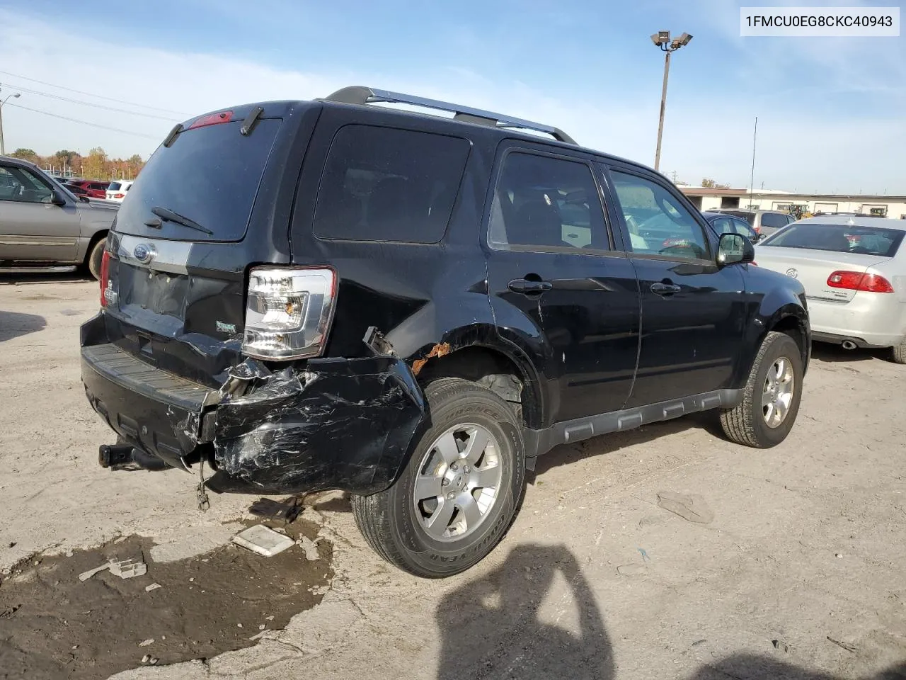 2012 Ford Escape Limited VIN: 1FMCU0EG8CKC40943 Lot: 77523064