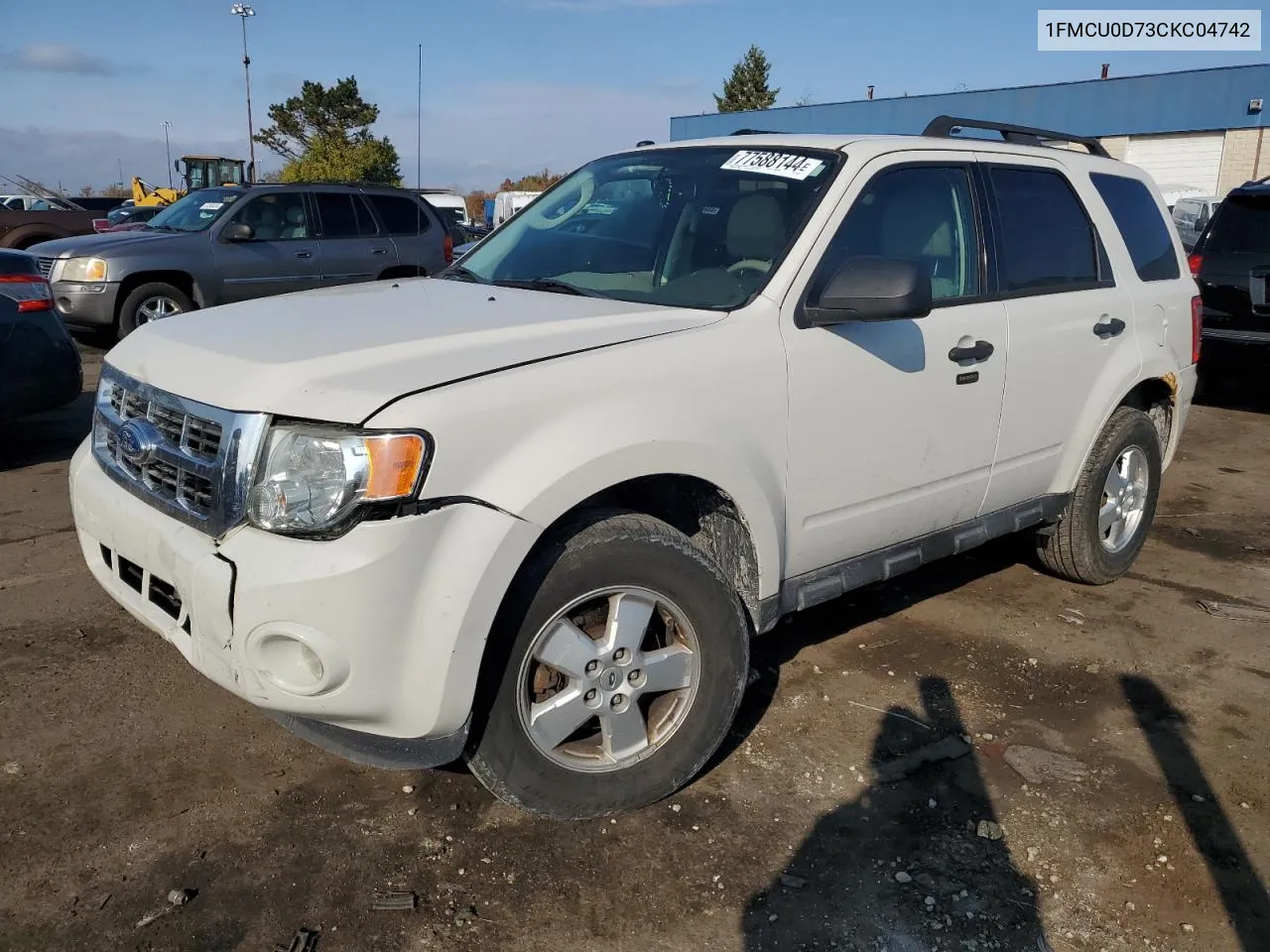 2012 Ford Escape Xlt VIN: 1FMCU0D73CKC04742 Lot: 77588144