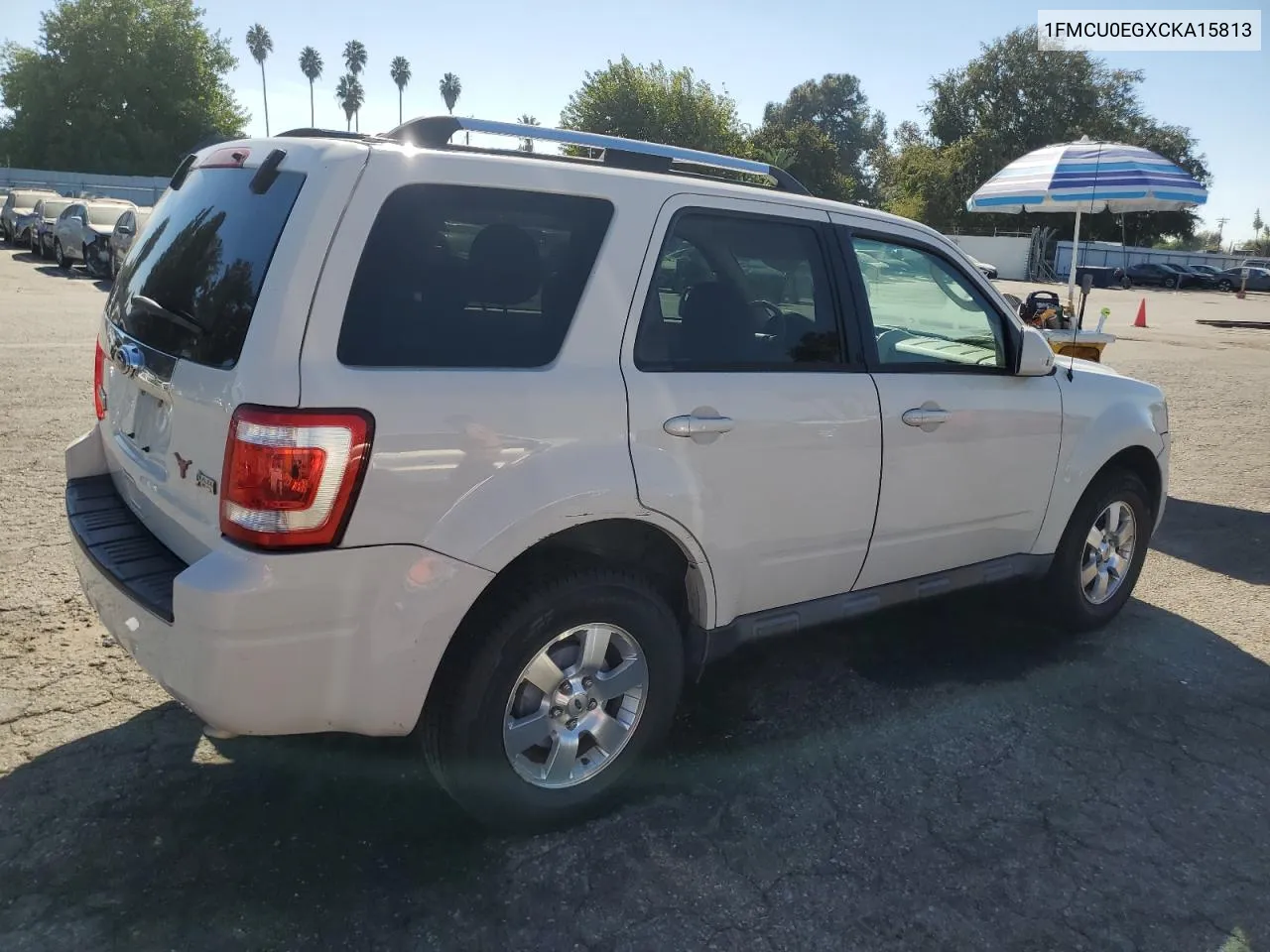 2012 Ford Escape Limited VIN: 1FMCU0EGXCKA15813 Lot: 77815174