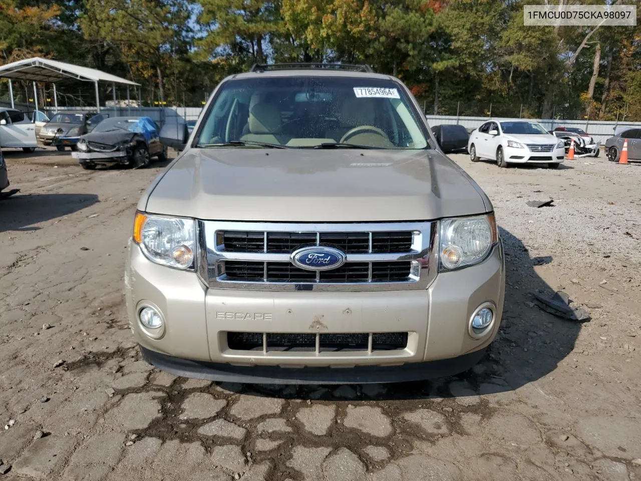 2012 Ford Escape Xlt VIN: 1FMCU0D75CKA98097 Lot: 77854964