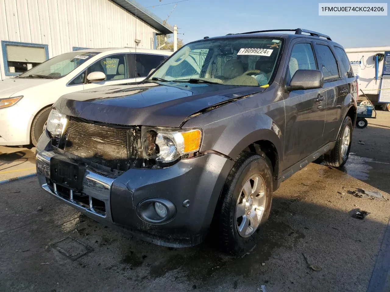 2012 Ford Escape Limited VIN: 1FMCU0E74CKC24206 Lot: 78099224