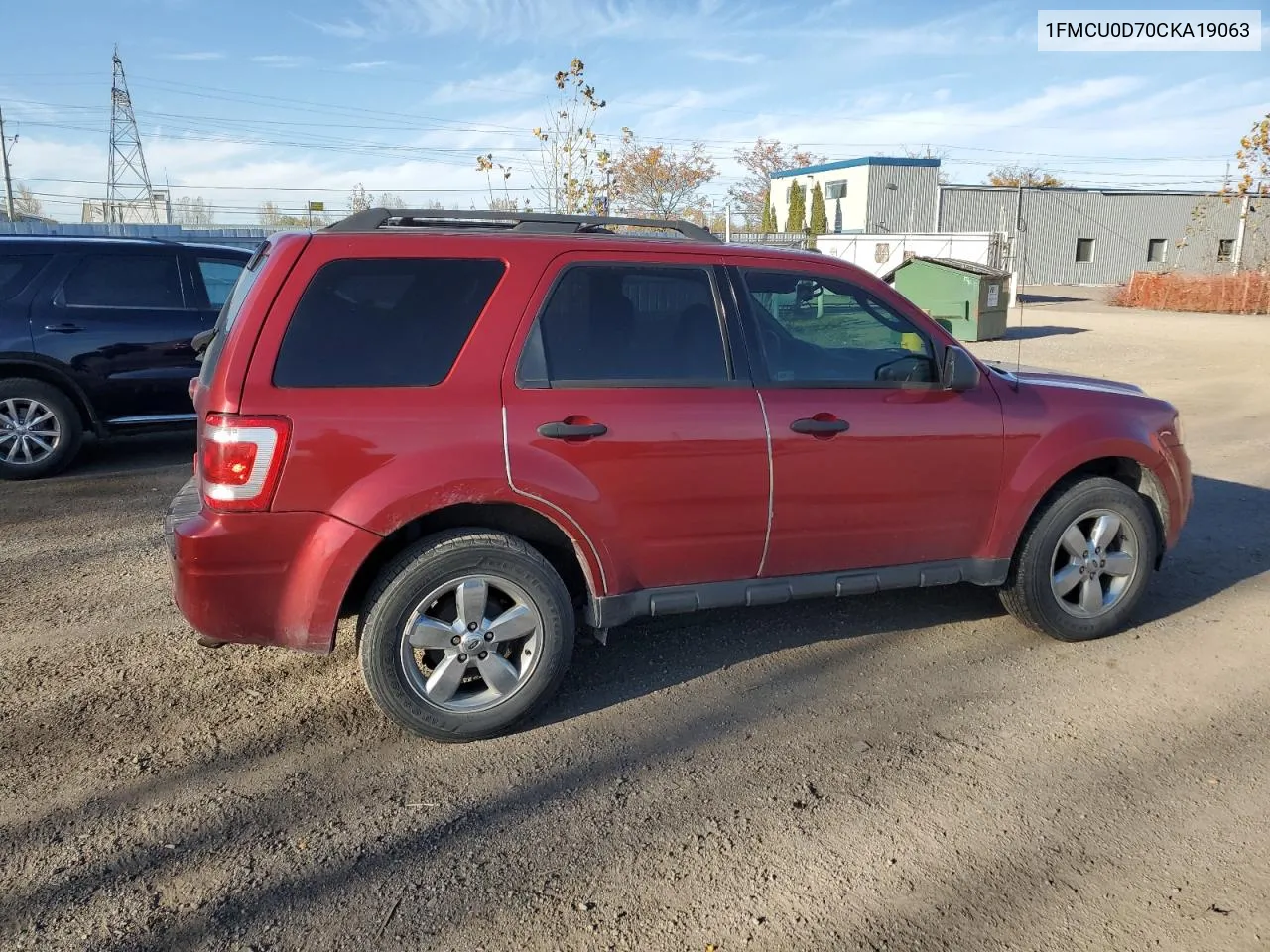 2012 Ford Escape Xlt VIN: 1FMCU0D70CKA19063 Lot: 78132004