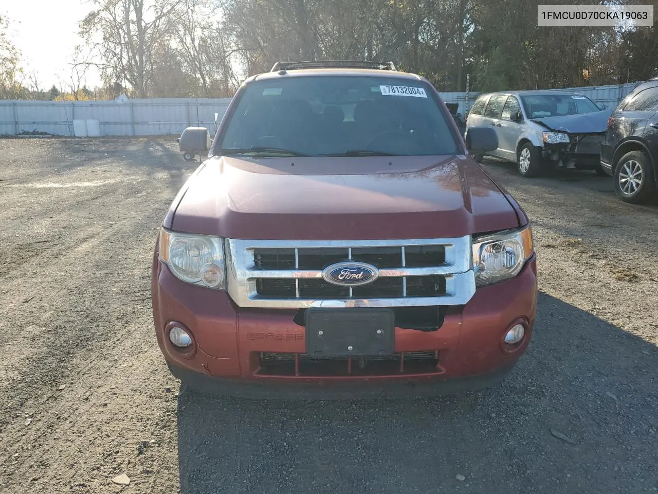 2012 Ford Escape Xlt VIN: 1FMCU0D70CKA19063 Lot: 78132004