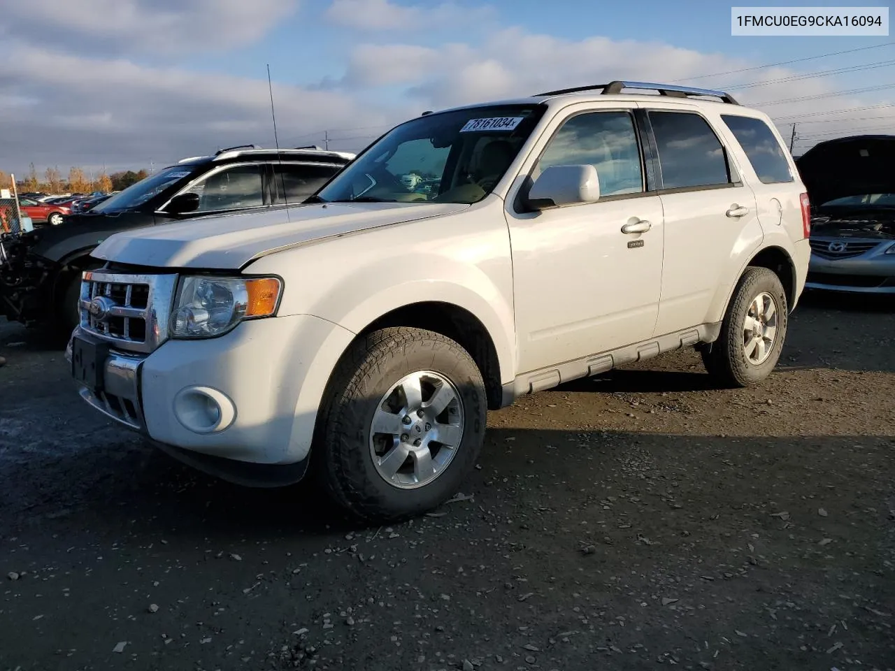 2012 Ford Escape Limited VIN: 1FMCU0EG9CKA16094 Lot: 78161034