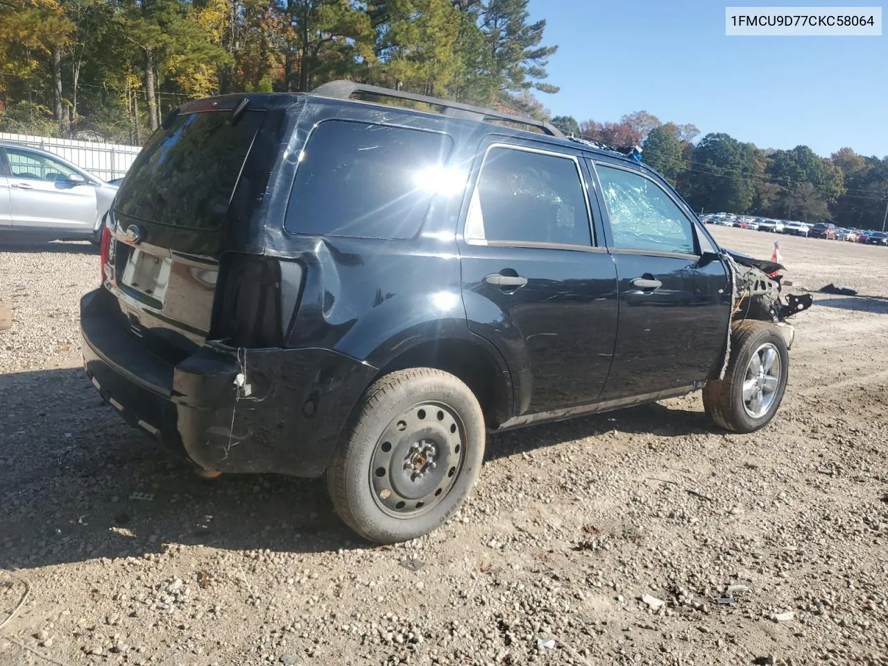 2012 Ford Escape Xlt VIN: 1FMCU9D77CKC58064 Lot: 78306944