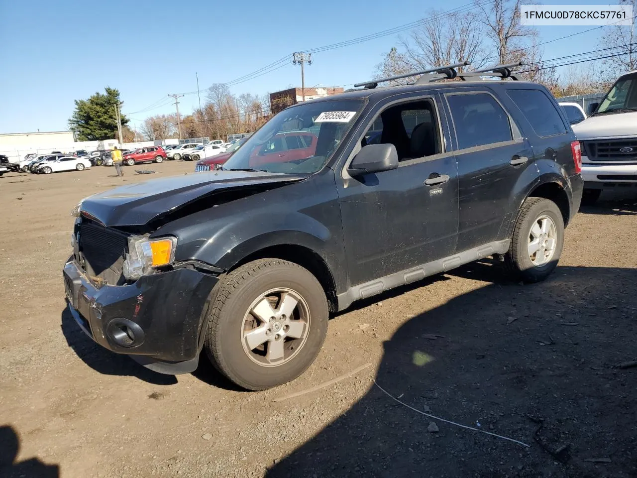 2012 Ford Escape Xlt VIN: 1FMCU0D78CKC57761 Lot: 79055964