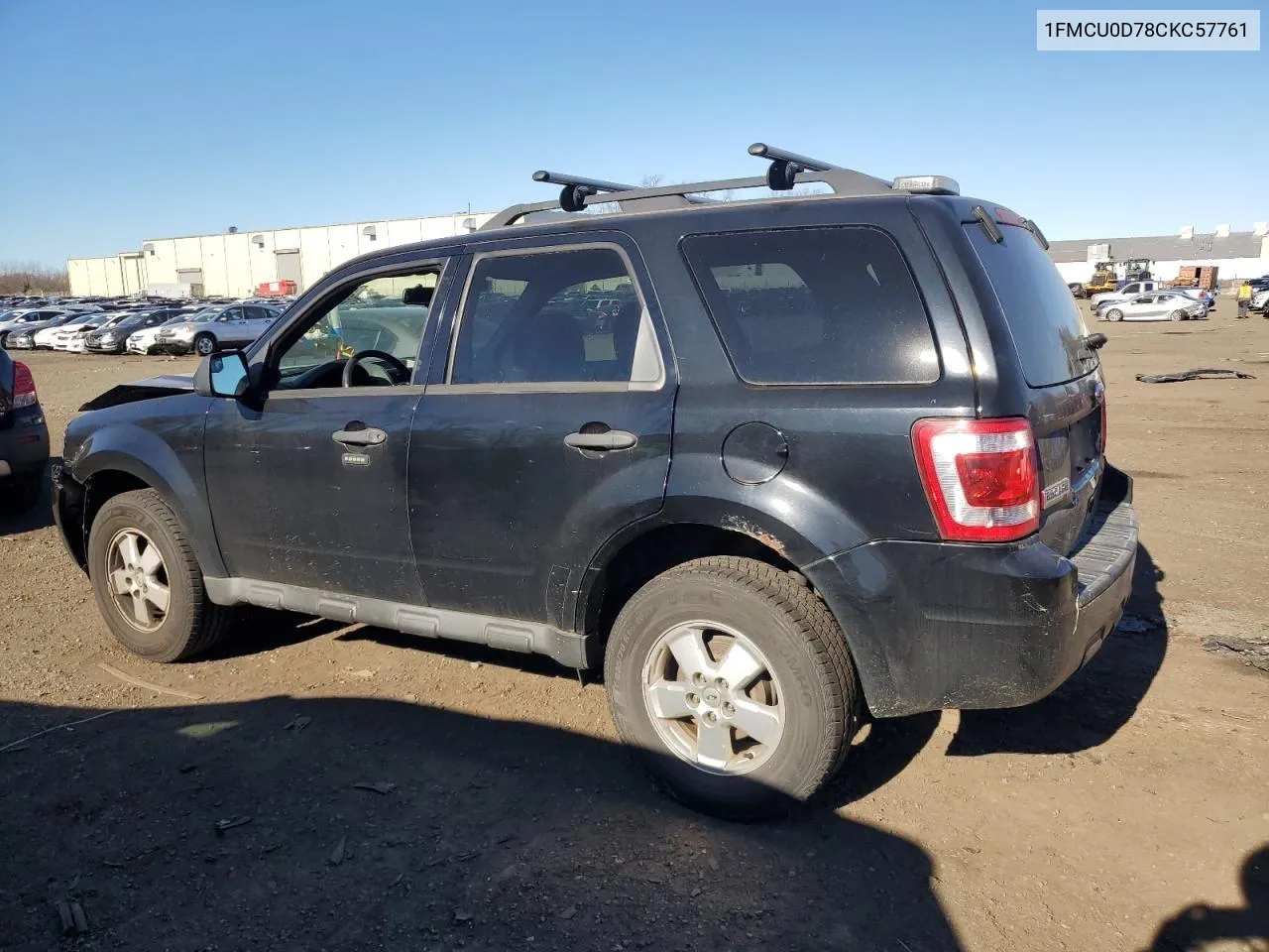 2012 Ford Escape Xlt VIN: 1FMCU0D78CKC57761 Lot: 79055964