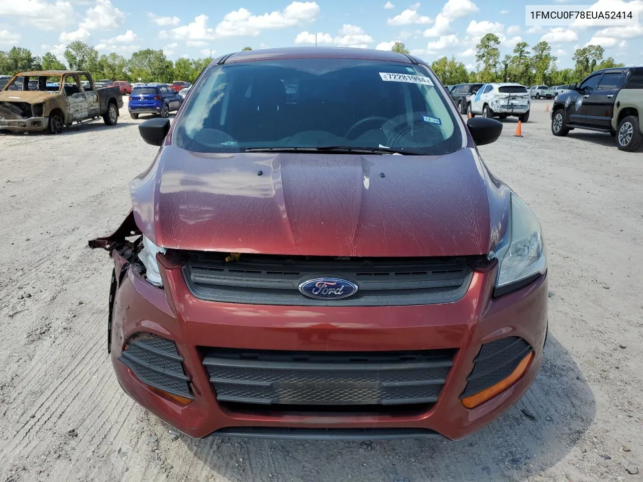 2014 Ford Escape S VIN: 1FMCU0F78EUA52414 Lot: 72281994