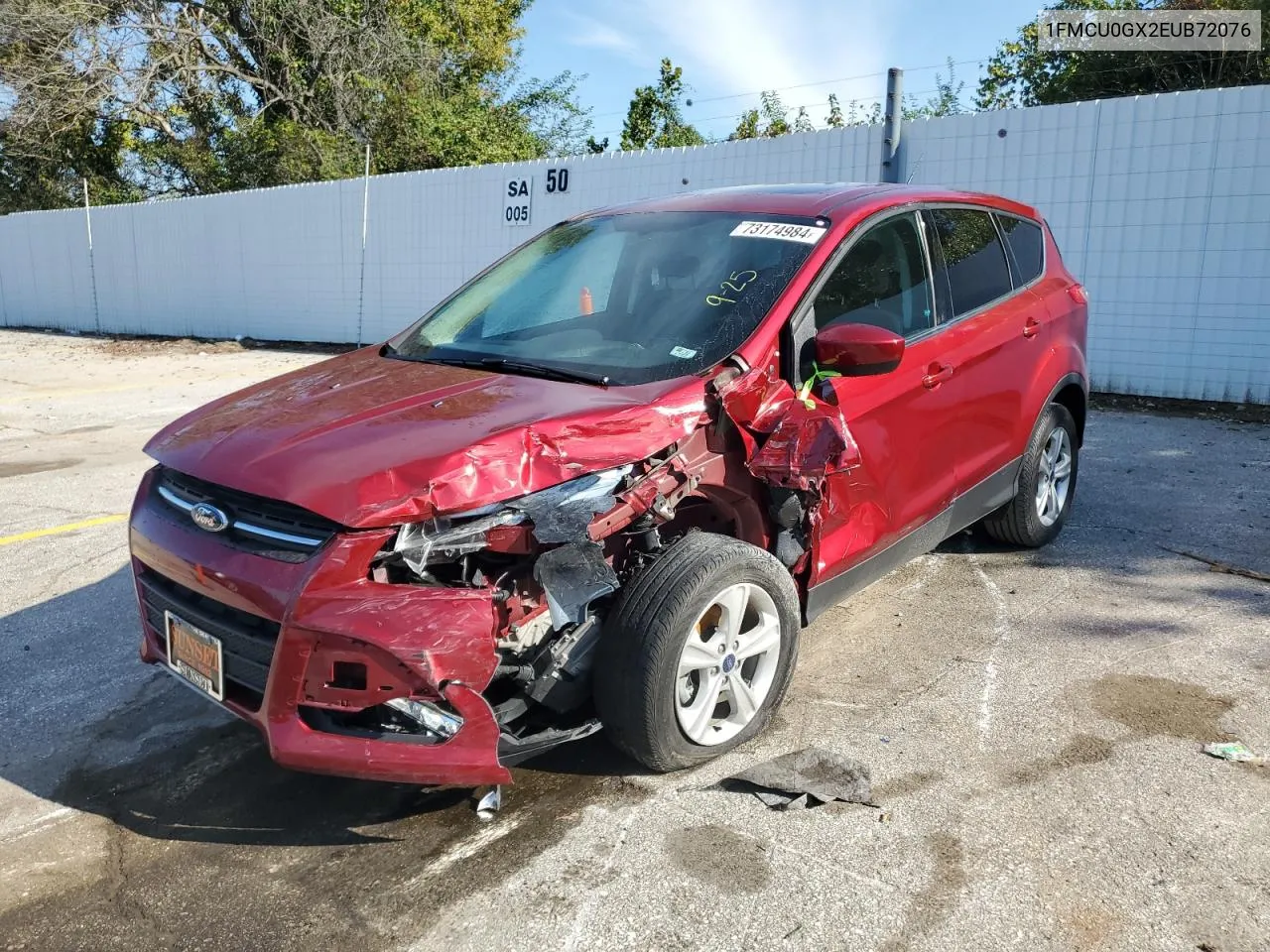 2014 Ford Escape Se VIN: 1FMCU0GX2EUB72076 Lot: 73174984