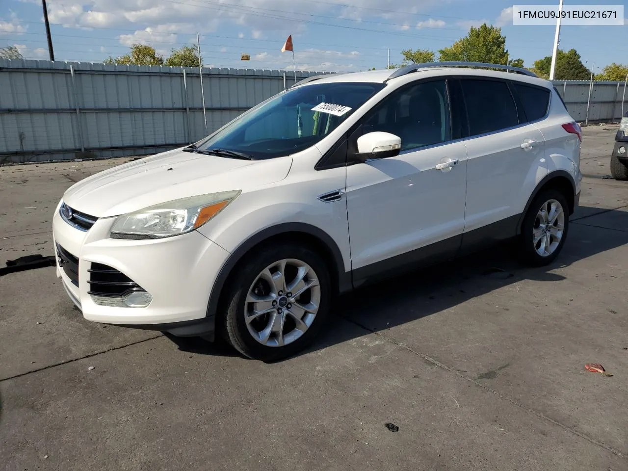 2014 Ford Escape Titanium VIN: 1FMCU9J91EUC21671 Lot: 75500074