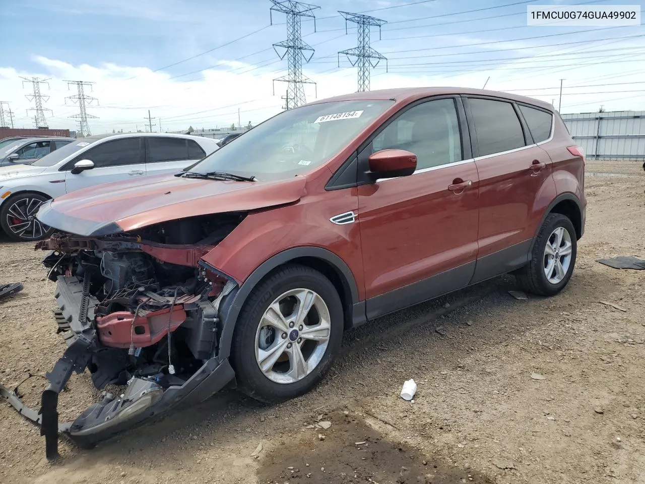 2016 Ford Escape Se VIN: 1FMCU0G74GUA49902 Lot: 61148154