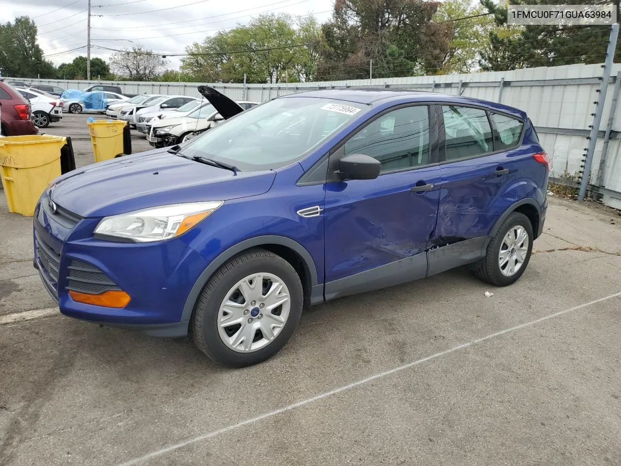 2016 Ford Escape S VIN: 1FMCU0F71GUA63984 Lot: 72775994