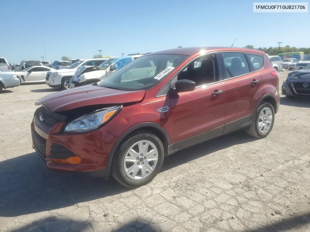 2016 Ford Escape S VIN: 1FMCU0F71GUB21706 Lot: 74114494