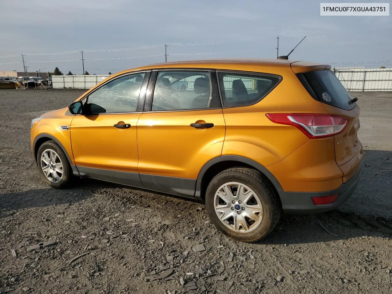 2016 Ford Escape S VIN: 1FMCU0F7XGUA43751 Lot: 76389614