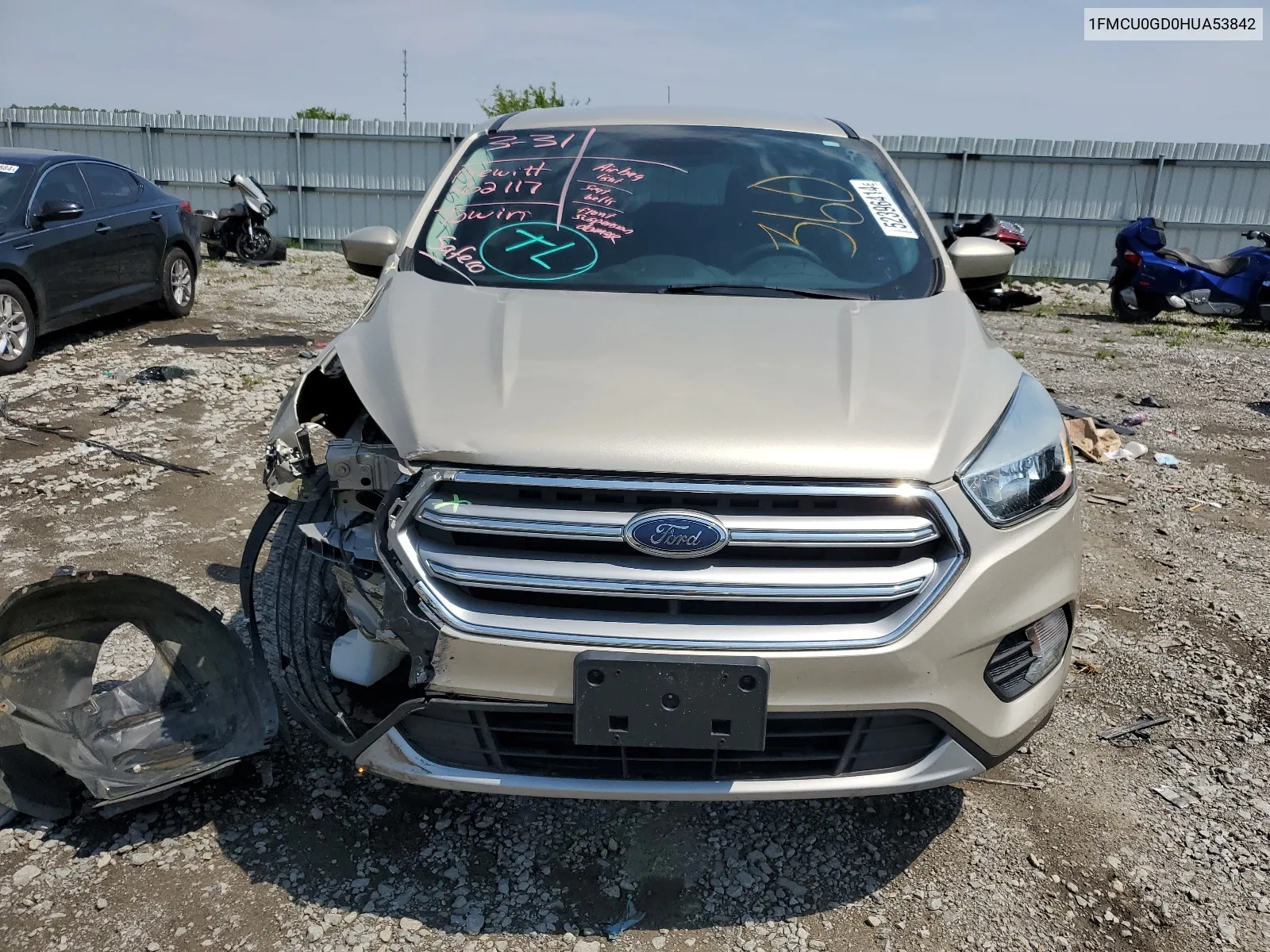 2017 Ford Escape Se VIN: 1FMCU0GD0HUA53842 Lot: 52396414