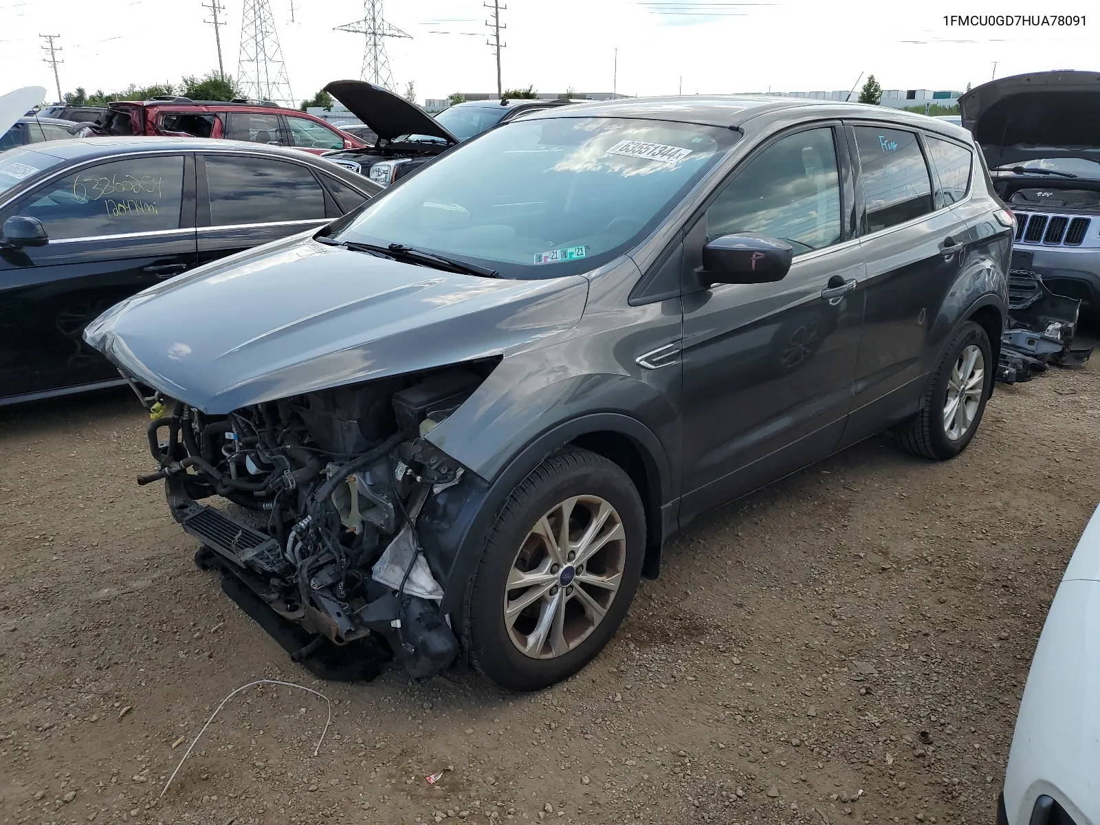 2017 Ford Escape Se VIN: 1FMCU0GD7HUA78091 Lot: 63551344