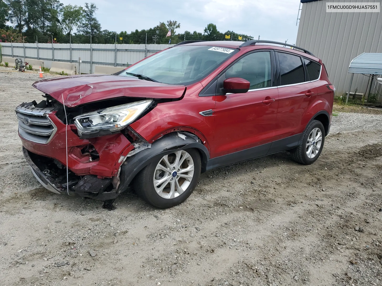 2017 Ford Escape Se VIN: 1FMCU0GD9HUA57551 Lot: 64977984