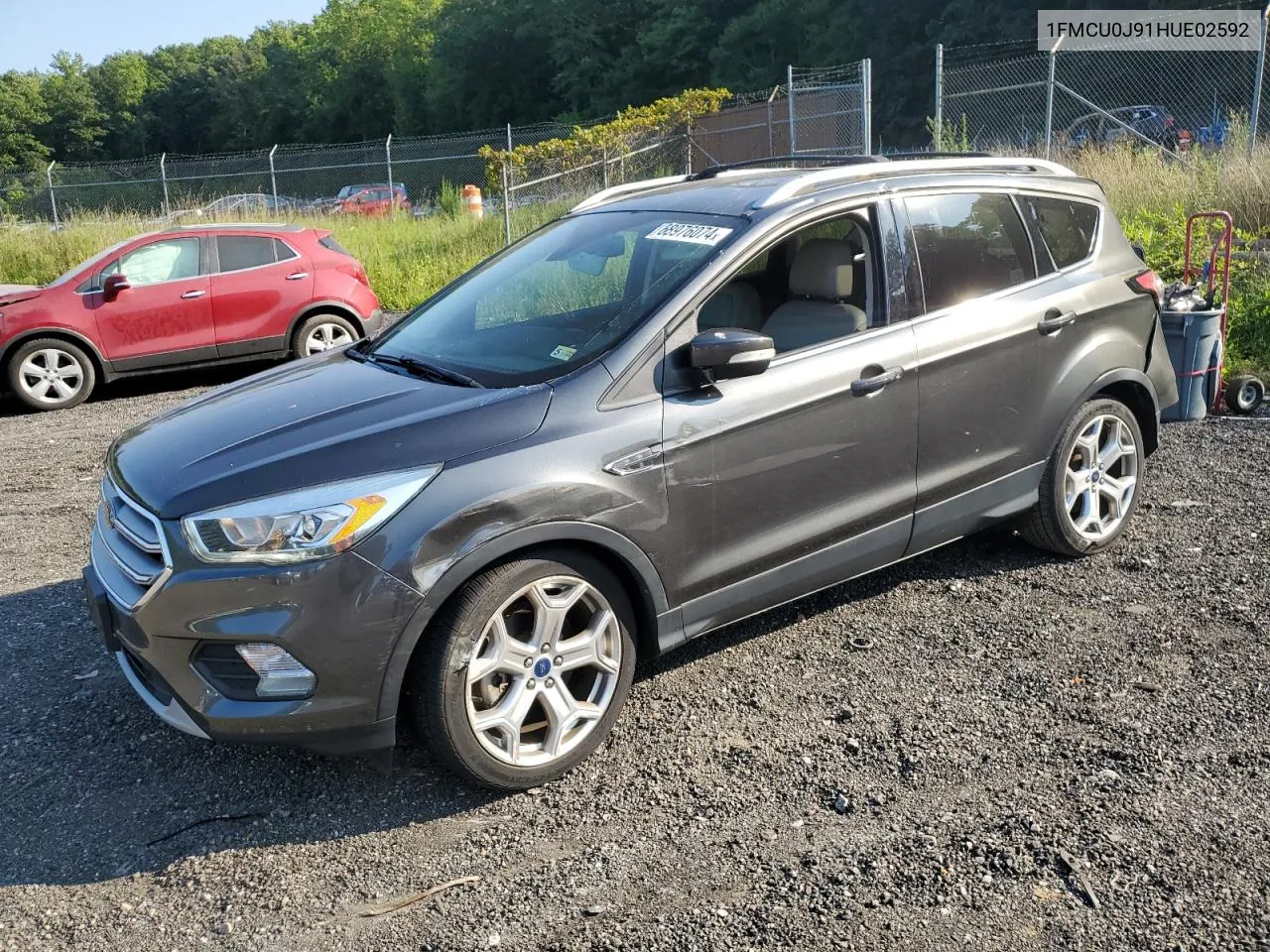 2017 Ford Escape Titanium VIN: 1FMCU0J91HUE02592 Lot: 68976074