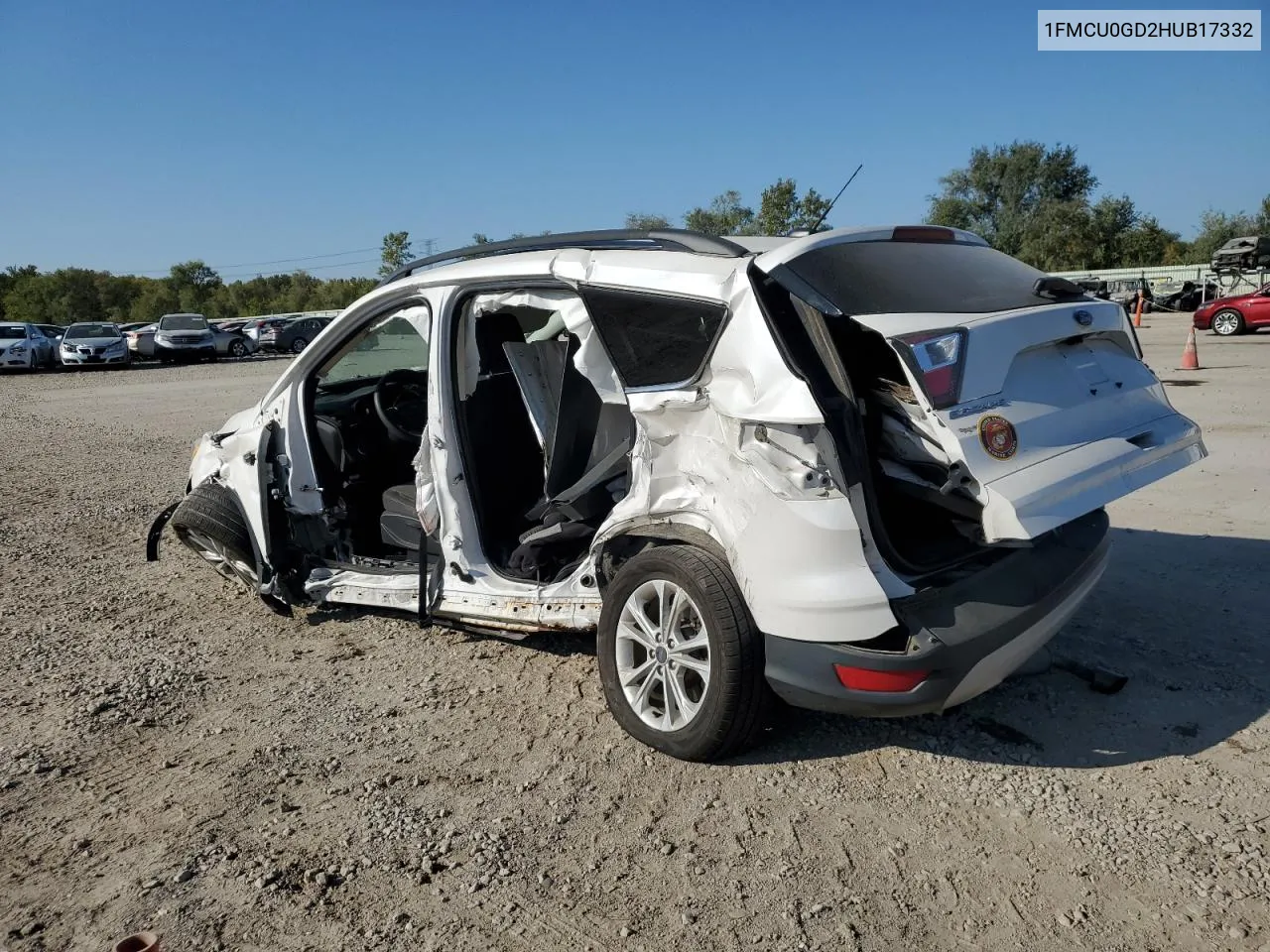 2017 Ford Escape Se VIN: 1FMCU0GD2HUB17332 Lot: 72042464